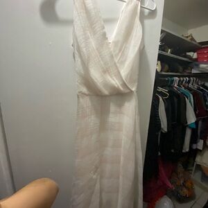 DKNY Elegant Cream Sleeveless Dress